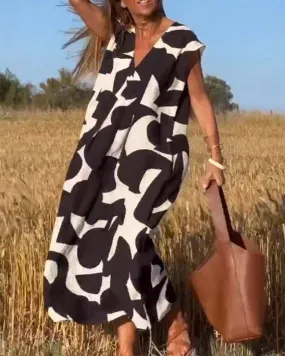 🎁 Hot Sale 50%🔥V-Neck Print Dress