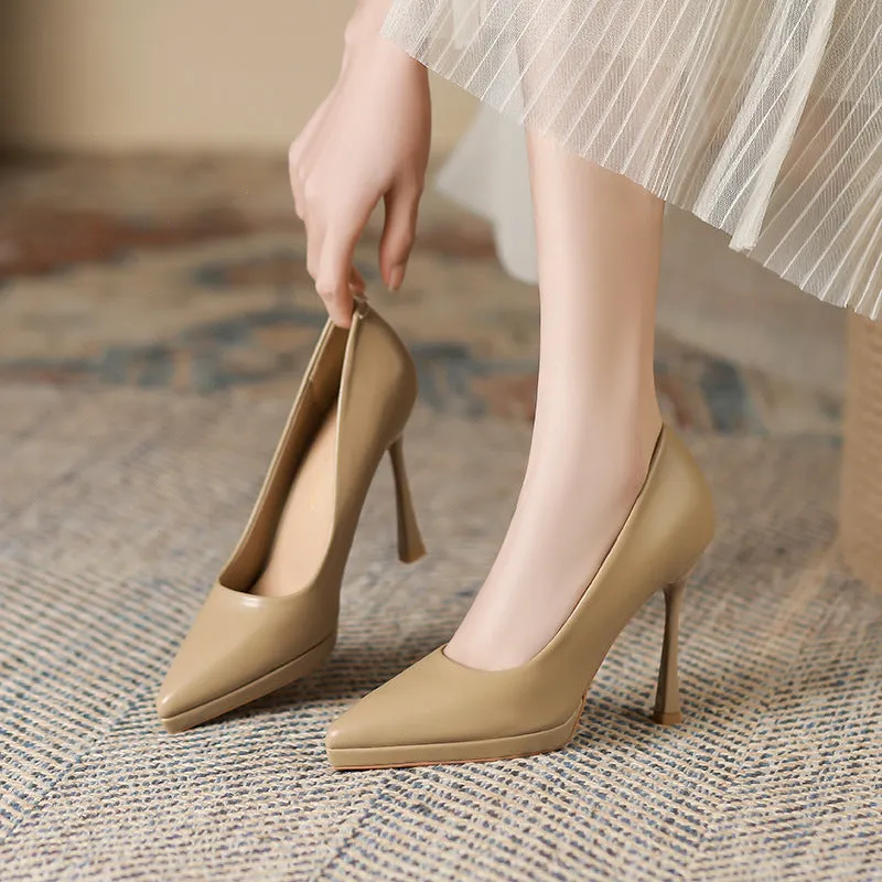 2025 1166-2 2025 new sexy pointed thin heels high heels women's waterproof table super high heels High heels