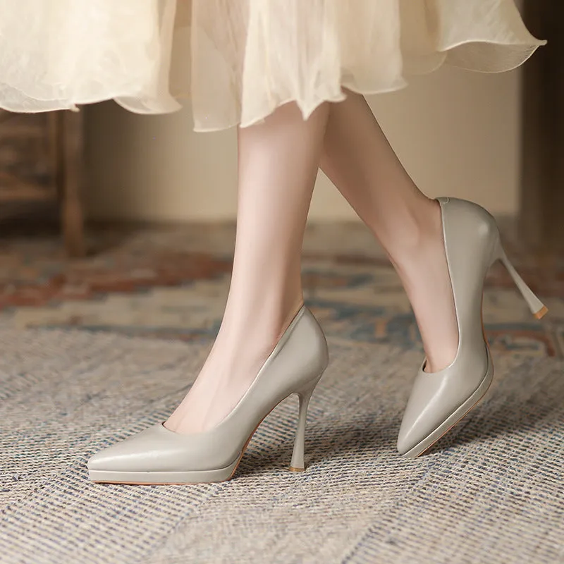 2025 1166-2 2025 new sexy pointed thin heels high heels women's waterproof table super high heels High heels