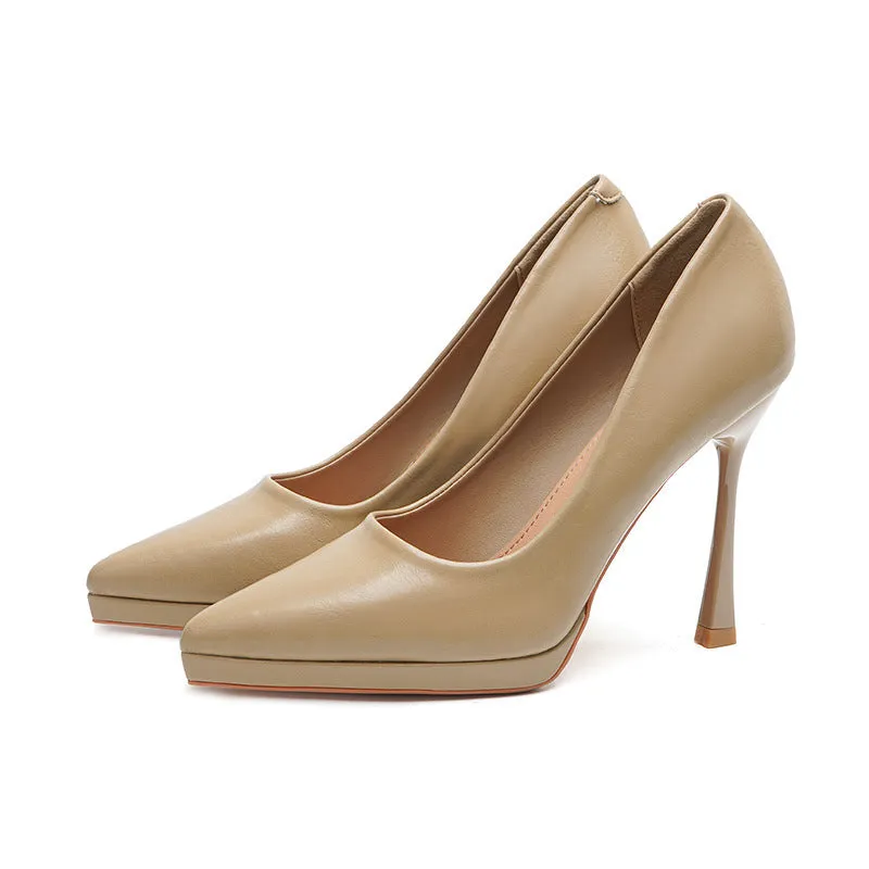 2025 1166-2 2025 new sexy pointed thin heels high heels women's waterproof table super high heels High heels