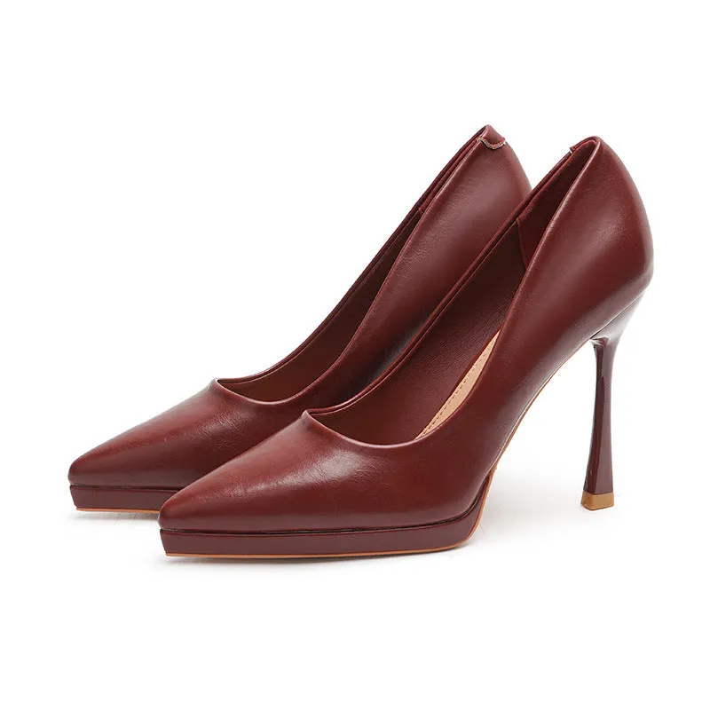2025 1166-2 2025 new sexy pointed thin heels high heels women's waterproof table super high heels High heels