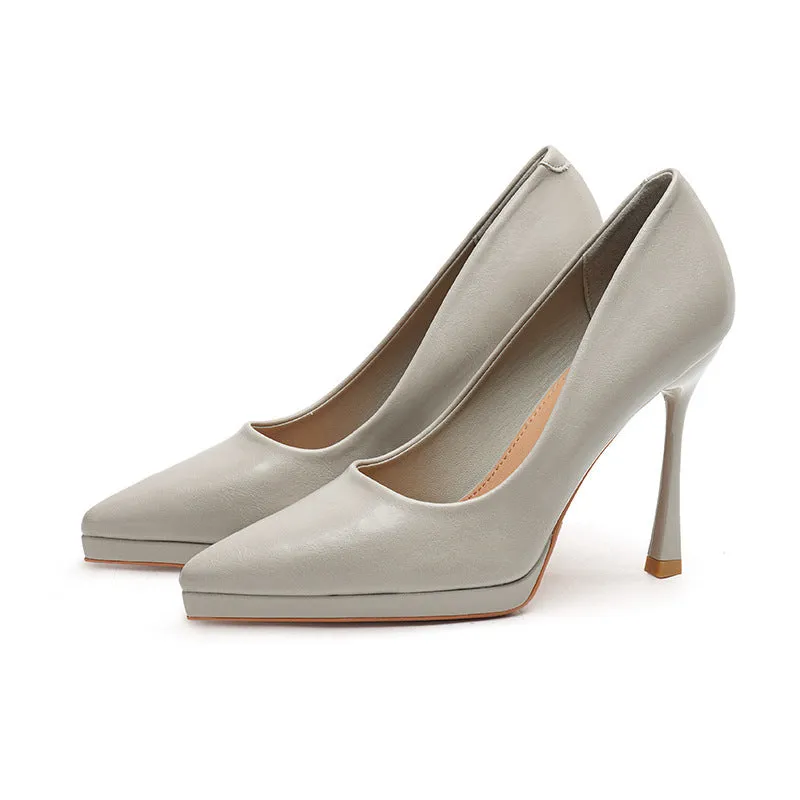 2025 1166-2 2025 new sexy pointed thin heels high heels women's waterproof table super high heels High heels