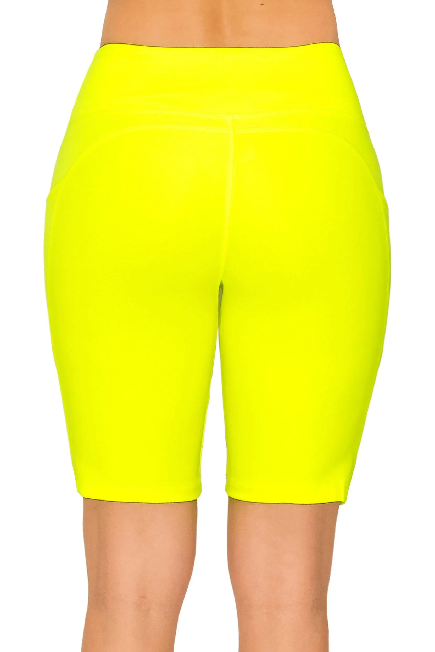 8" Bike Shorts with Pockets - Yoga Pants Material with Stitching