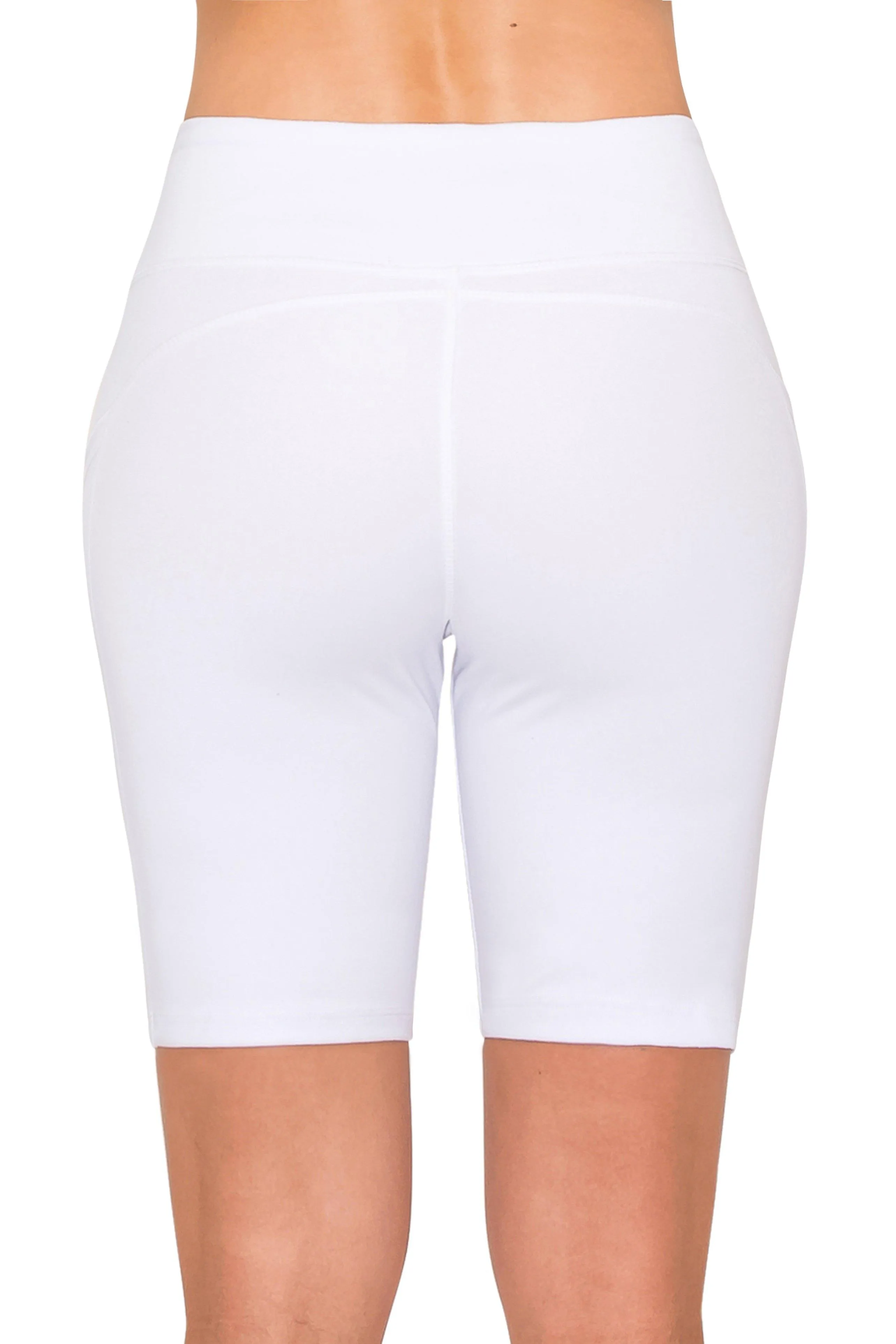 8" Bike Shorts with Pockets - Yoga Pants Material with Stitching