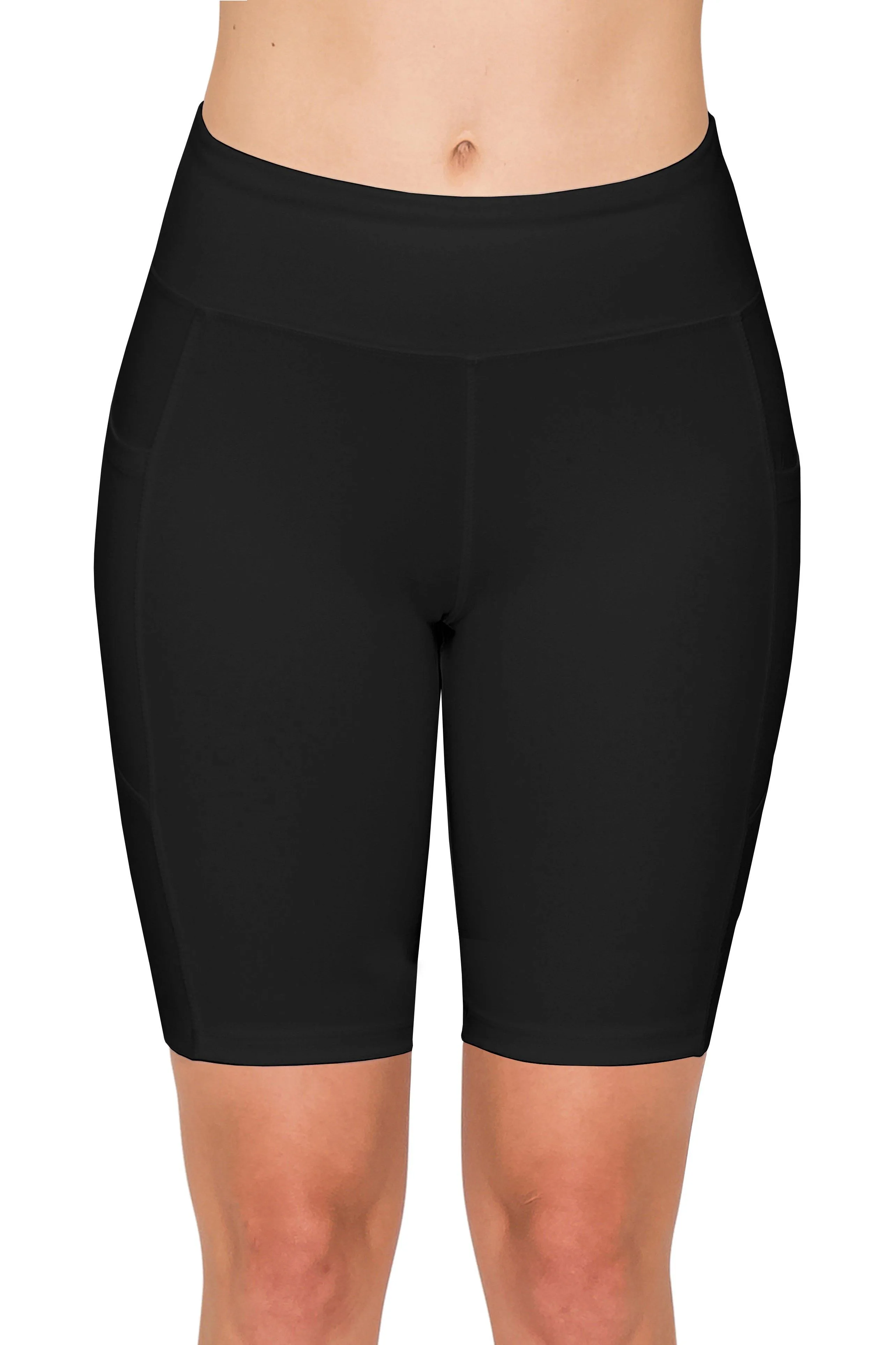 8" Bike Shorts with Pockets - Yoga Pants Material with Stitching