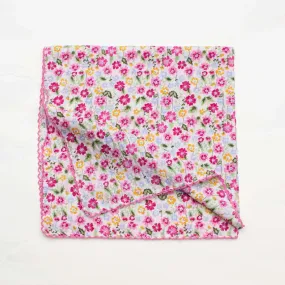 Abigail Floral Cotton Scarf in Pink