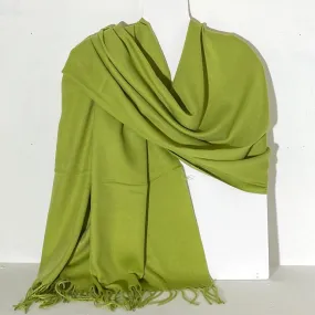 Aggie Cashmere Mix Wrap - Lime Green