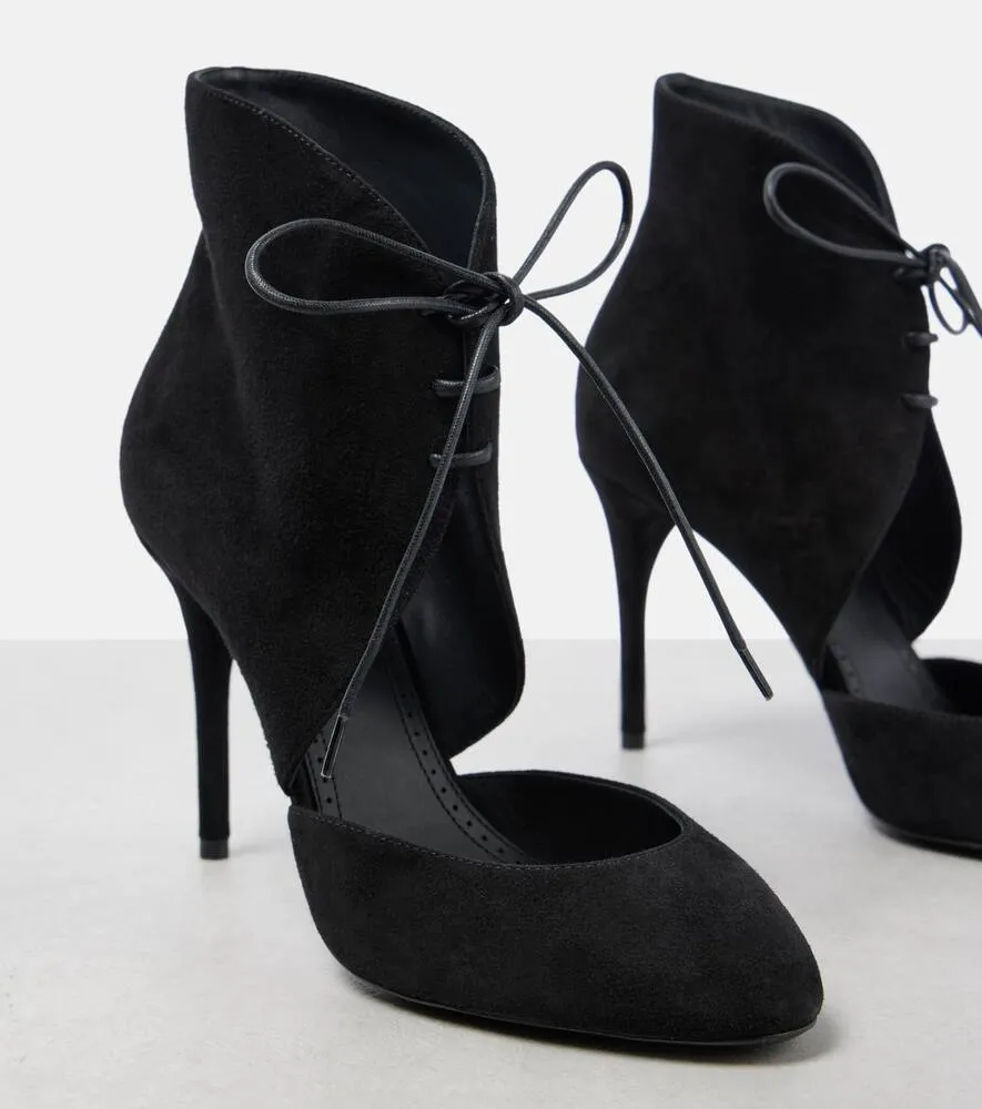 Alaia 90 suede lace-up pumps