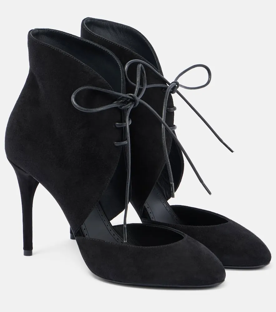 Alaia 90 suede lace-up pumps
