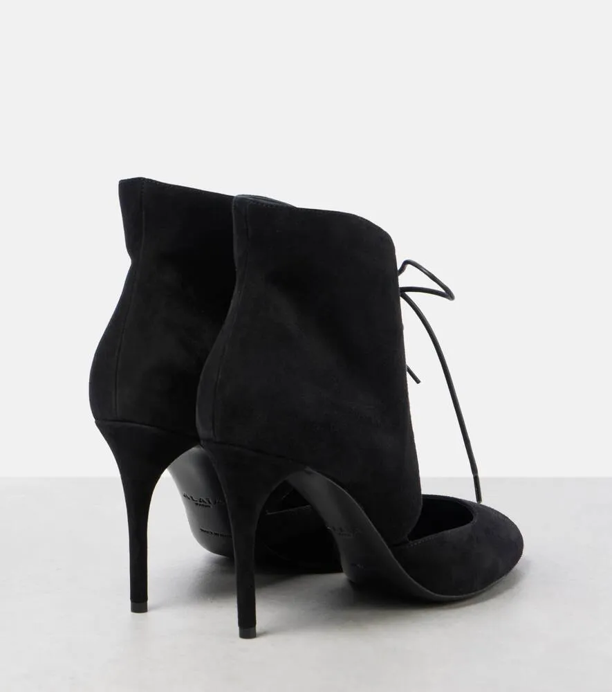 Alaia 90 suede lace-up pumps
