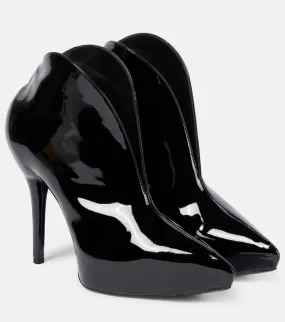 Alaia Booties Slick patent leather ankle boots