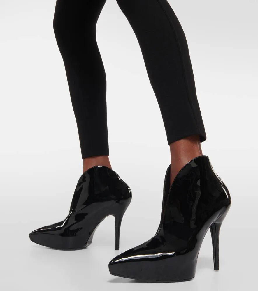 Alaia Booties Slick patent leather ankle boots