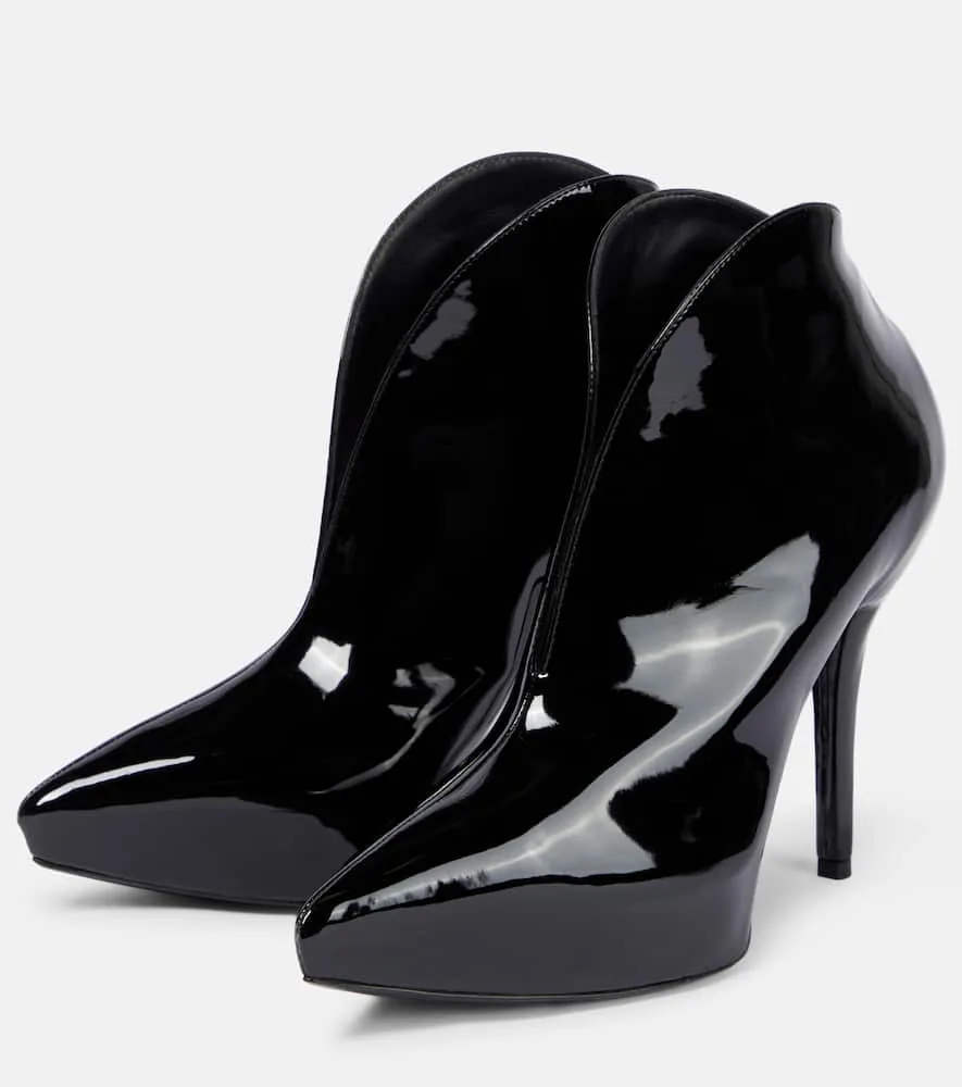 Alaia Booties Slick patent leather ankle boots