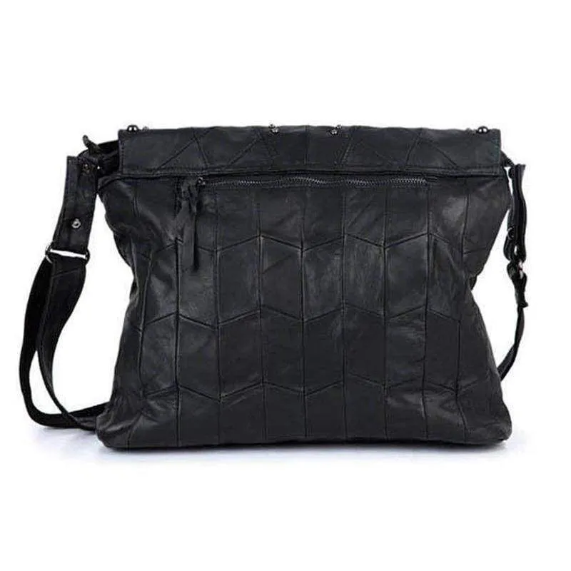 All-match Genuine Leather Women Handbags Designer Tassel Female Shoulder Bags Rivet Bag