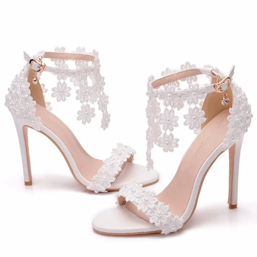 arwen & ajh group  مجموعة اروين New Female Ankle Strap Buckle Tassel High Heels Stilettos for Ladies Women Open-toe Rome Pumps Sandals