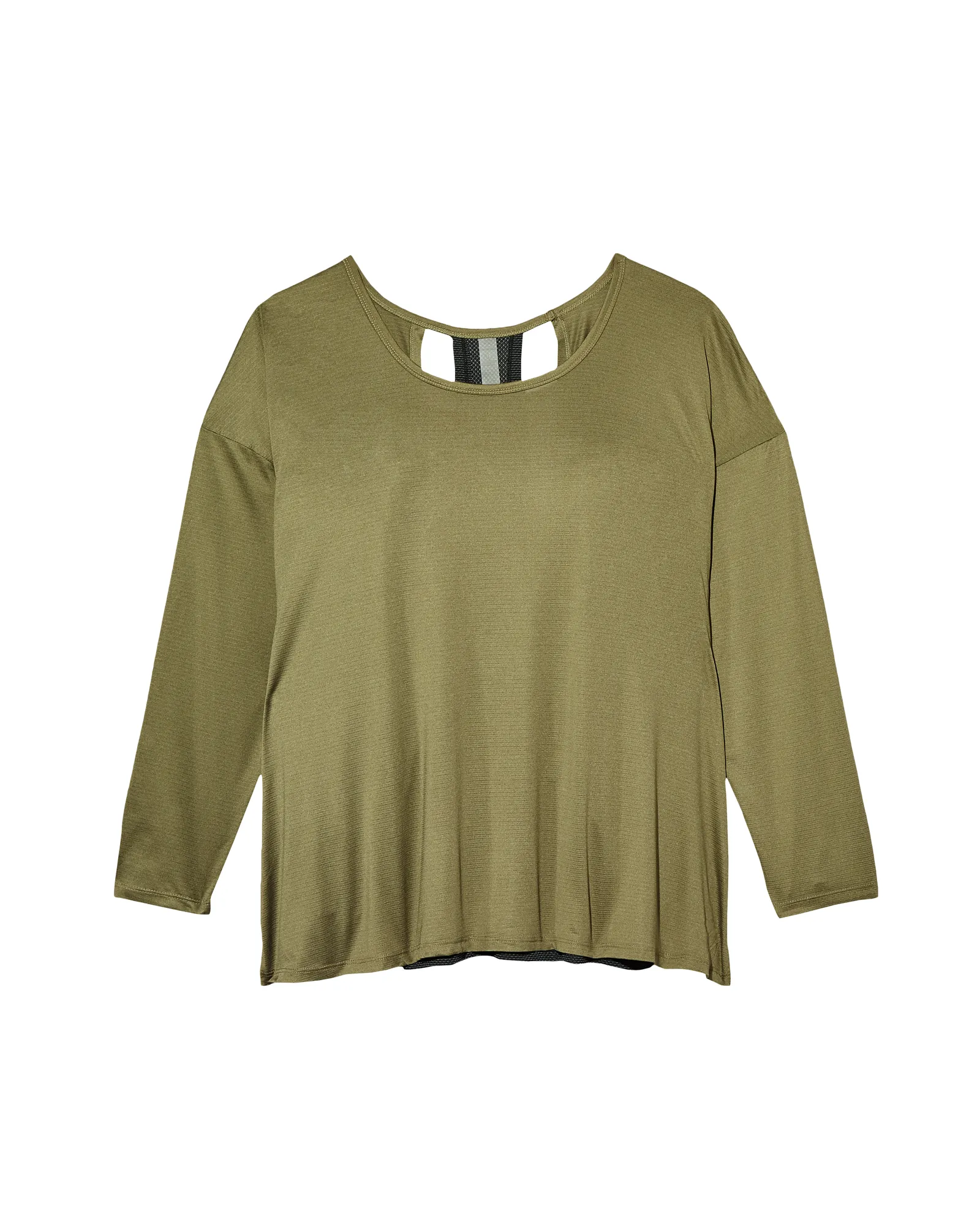 Asher Long Sleeve Tee with Cutout Back | Olive Green / Black