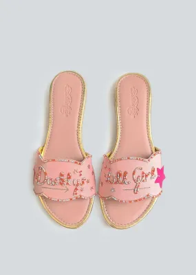 Baby Pink Slider Flats With Candy Colored Beads And Scalloped Edge Online By Sole House