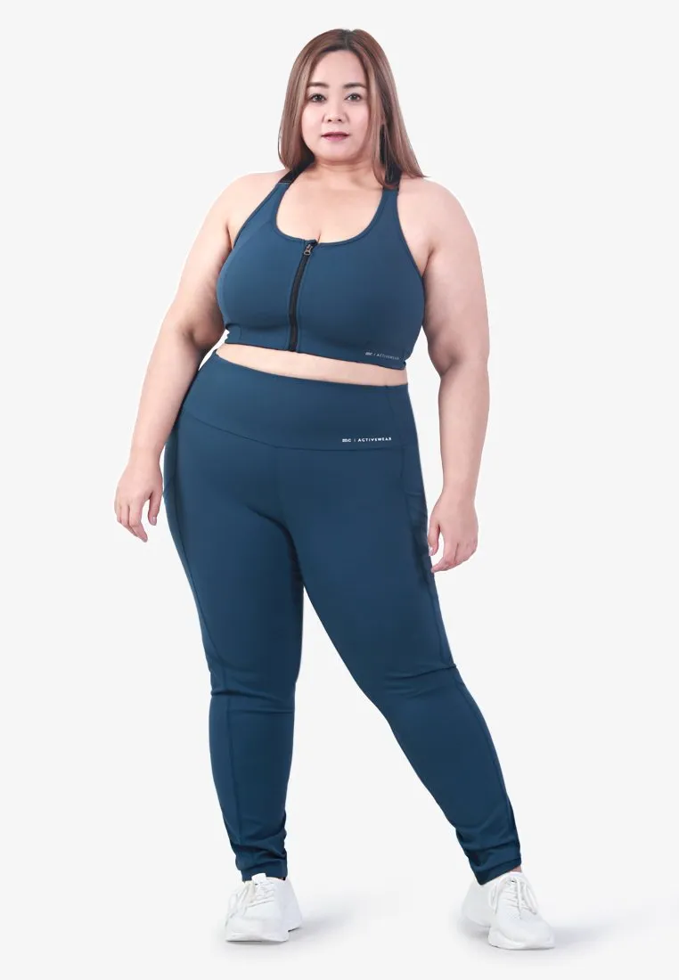 Balance Front Zip Racerback Sports Bra - Teal