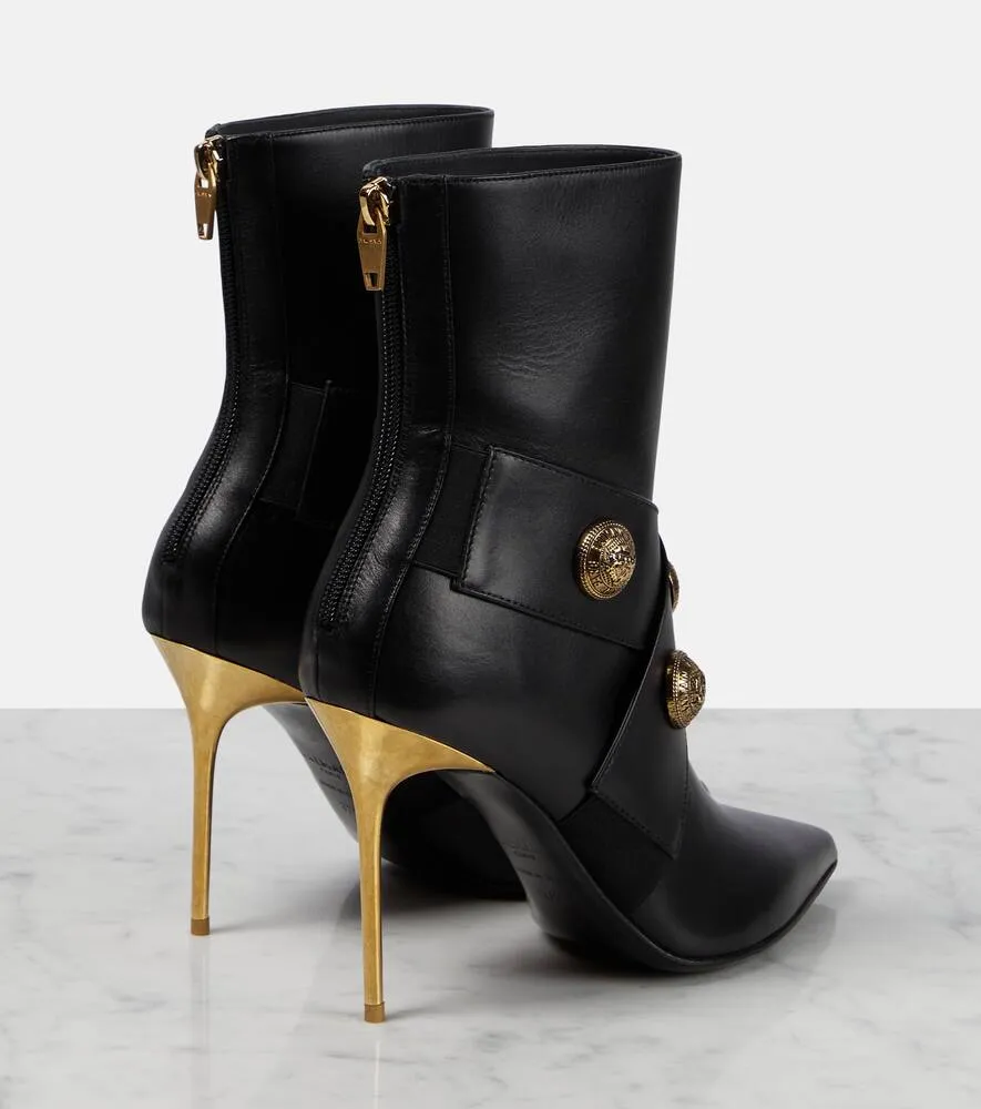 Balmain Alma leather ankle boots