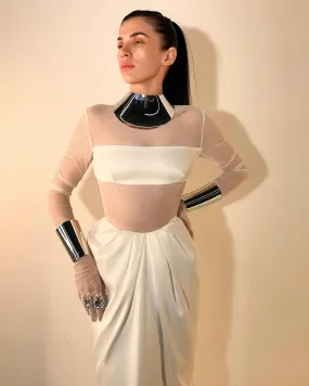 Brittany White Elegant Evening Dress