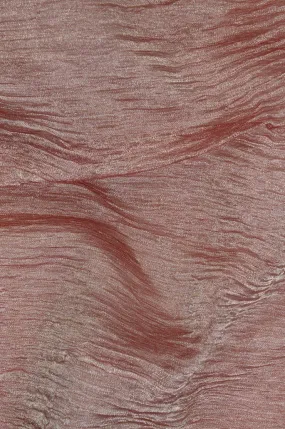 Burgundy Silver Metallic Crushed Organza Fabric