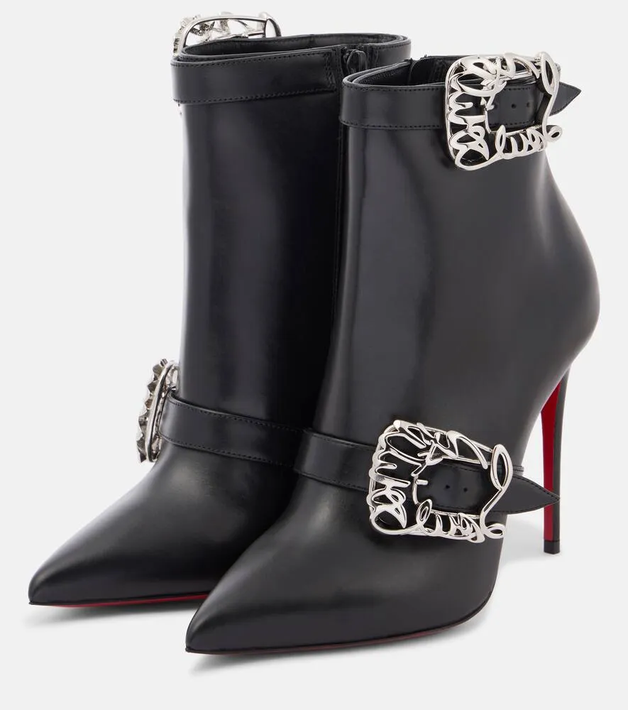 Christian Louboutin Giddylina 100 leather ankle boots