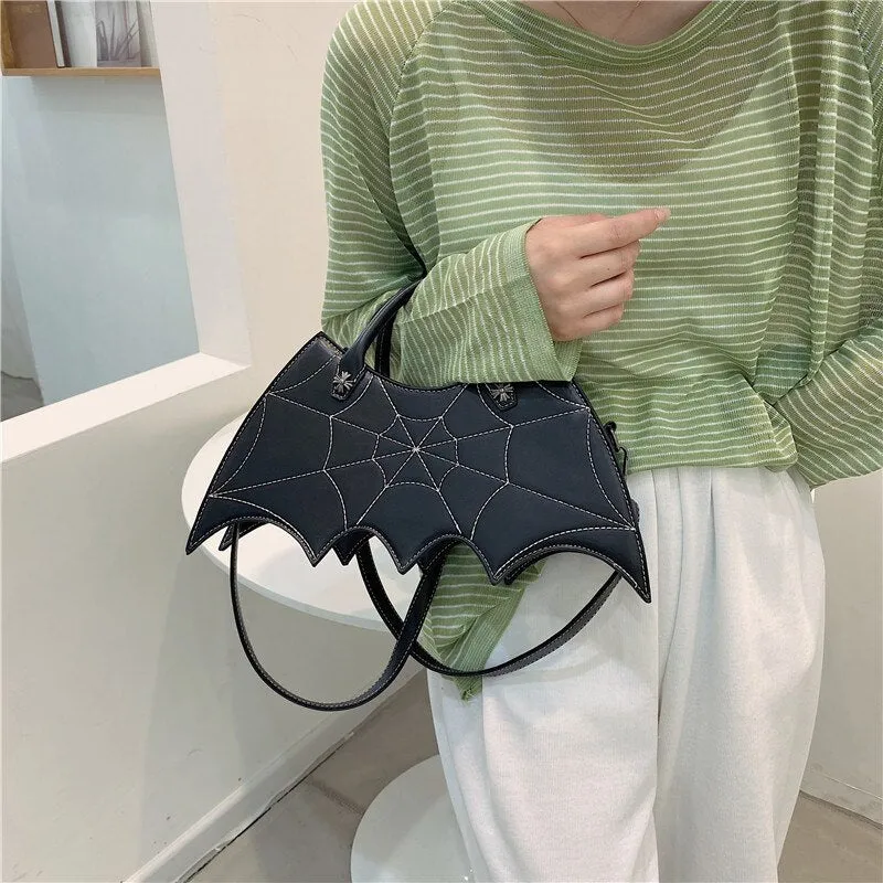 Christmas Gift Black Punk Style Girl's Shoulder Bag Crossbody Bag For Women Purses And Handbags Girl's Bat Bag Designer Bag Pu Leather Tote Bag