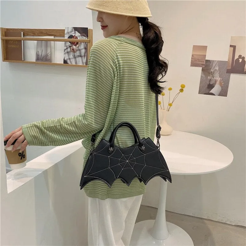 Christmas Gift Black Punk Style Girl's Shoulder Bag Crossbody Bag For Women Purses And Handbags Girl's Bat Bag Designer Bag Pu Leather Tote Bag