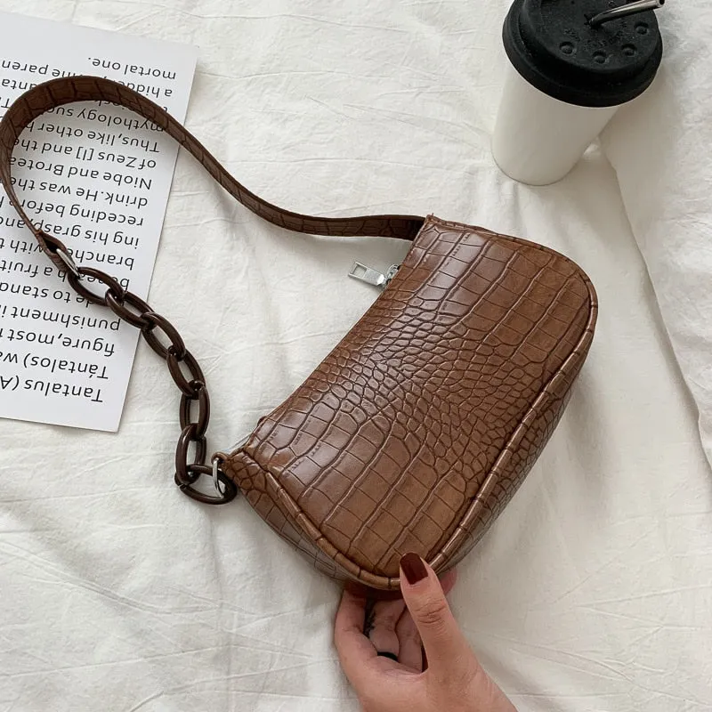 Christmas Gift New Trend Women's Bags 2021 Fashion All-match Shoulder Bag Messenger Bag PU Leather Zipper Baguette Luxury Designer Handbags