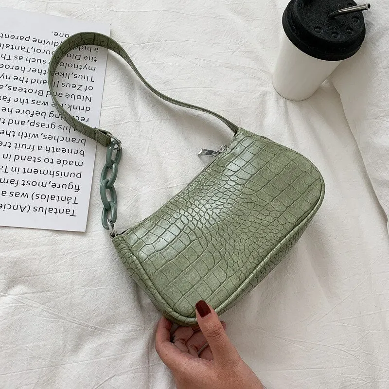 Christmas Gift New Trend Women's Bags 2021 Fashion All-match Shoulder Bag Messenger Bag PU Leather Zipper Baguette Luxury Designer Handbags
