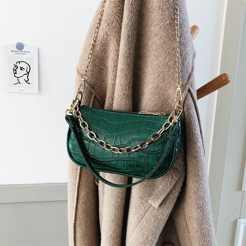 Christmas Gift New Trend Women's Bags 2021 Fashion All-match Shoulder Bag Messenger Bag PU Leather Zipper Baguette Luxury Designer Handbags