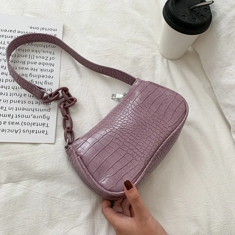 Christmas Gift New Trend Women's Bags 2021 Fashion All-match Shoulder Bag Messenger Bag PU Leather Zipper Baguette Luxury Designer Handbags