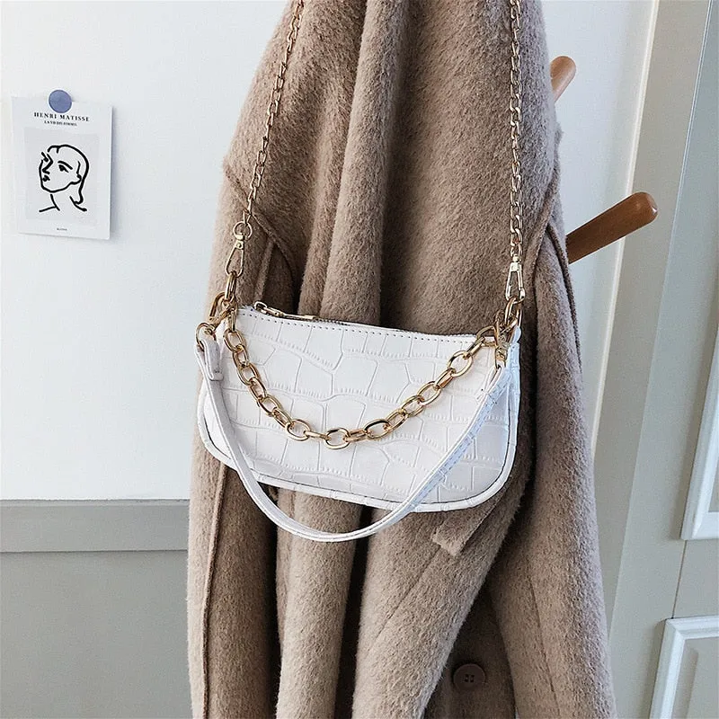 Christmas Gift New Trend Women's Bags 2021 Fashion All-match Shoulder Bag Messenger Bag PU Leather Zipper Baguette Luxury Designer Handbags