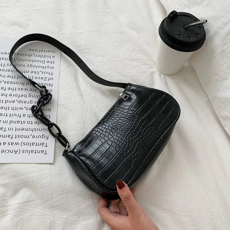 Christmas Gift New Trend Women's Bags 2021 Fashion All-match Shoulder Bag Messenger Bag PU Leather Zipper Baguette Luxury Designer Handbags