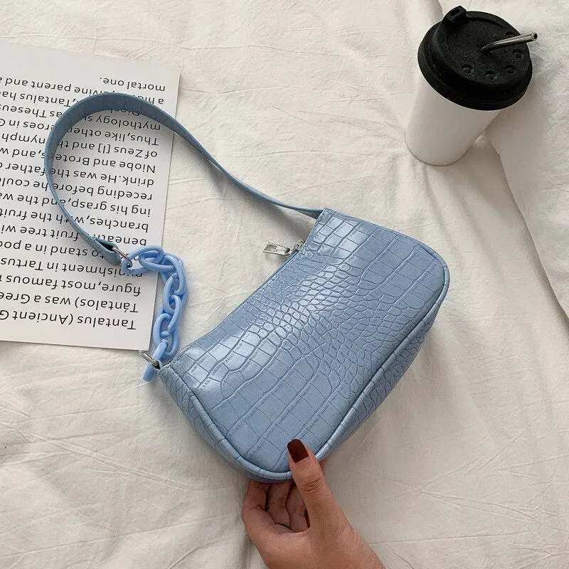 Christmas Gift New Trend Women's Bags 2021 Fashion All-match Shoulder Bag Messenger Bag PU Leather Zipper Baguette Luxury Designer Handbags