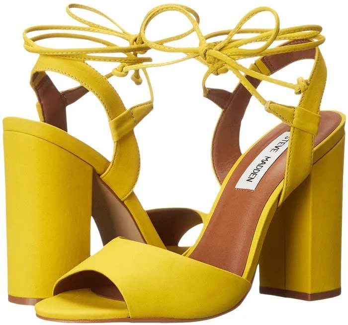 Chunky Heel PU Peep-toe Straps High Heels