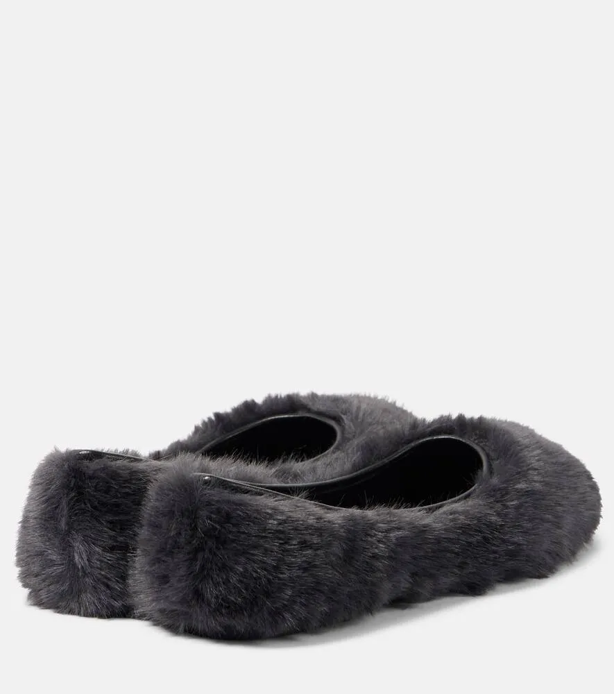 Clergerie Masha faux fur ballet flats