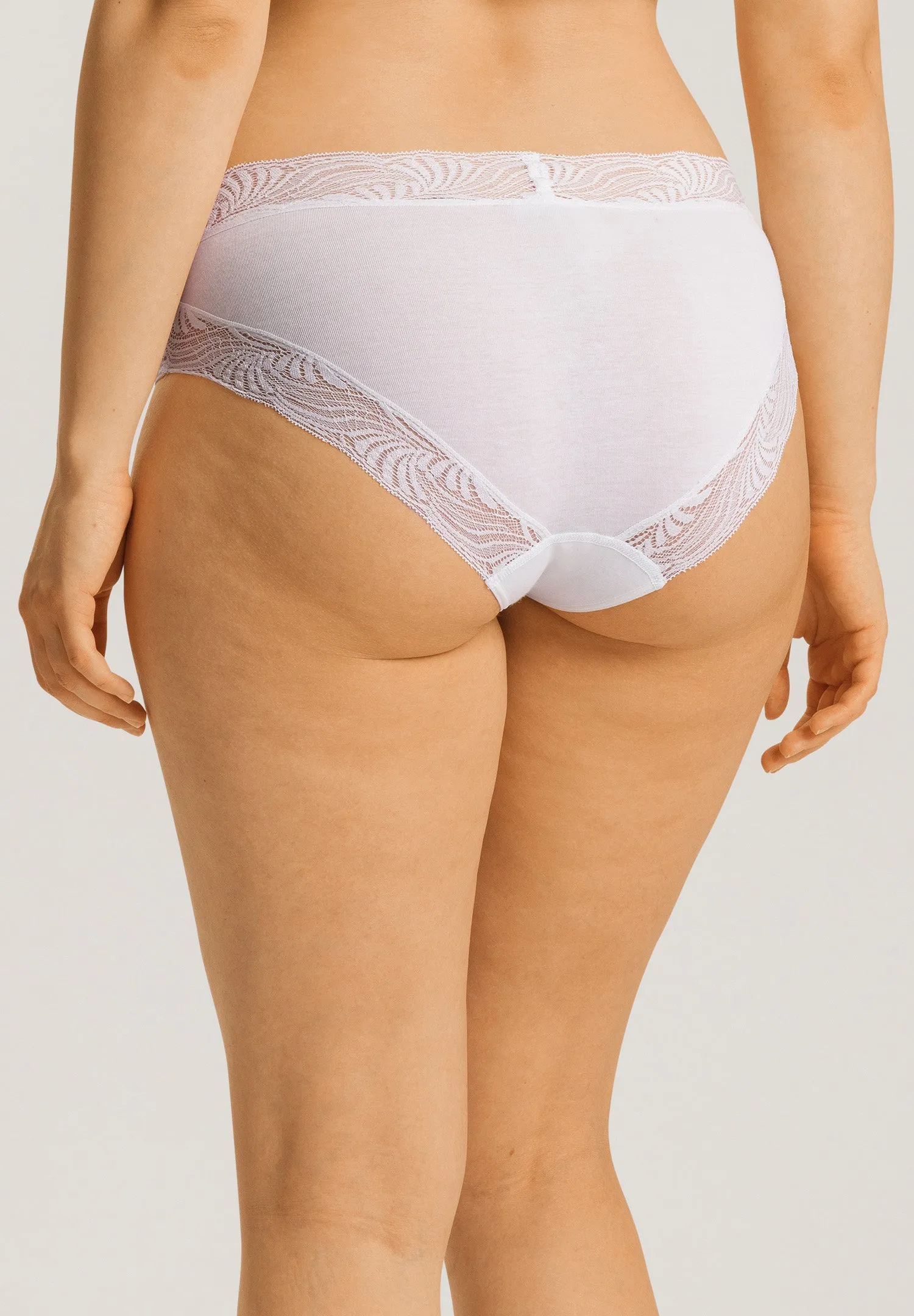 Cotton Delight Lace-Trim Cotton Hi-Cut Brief | White 71835-101