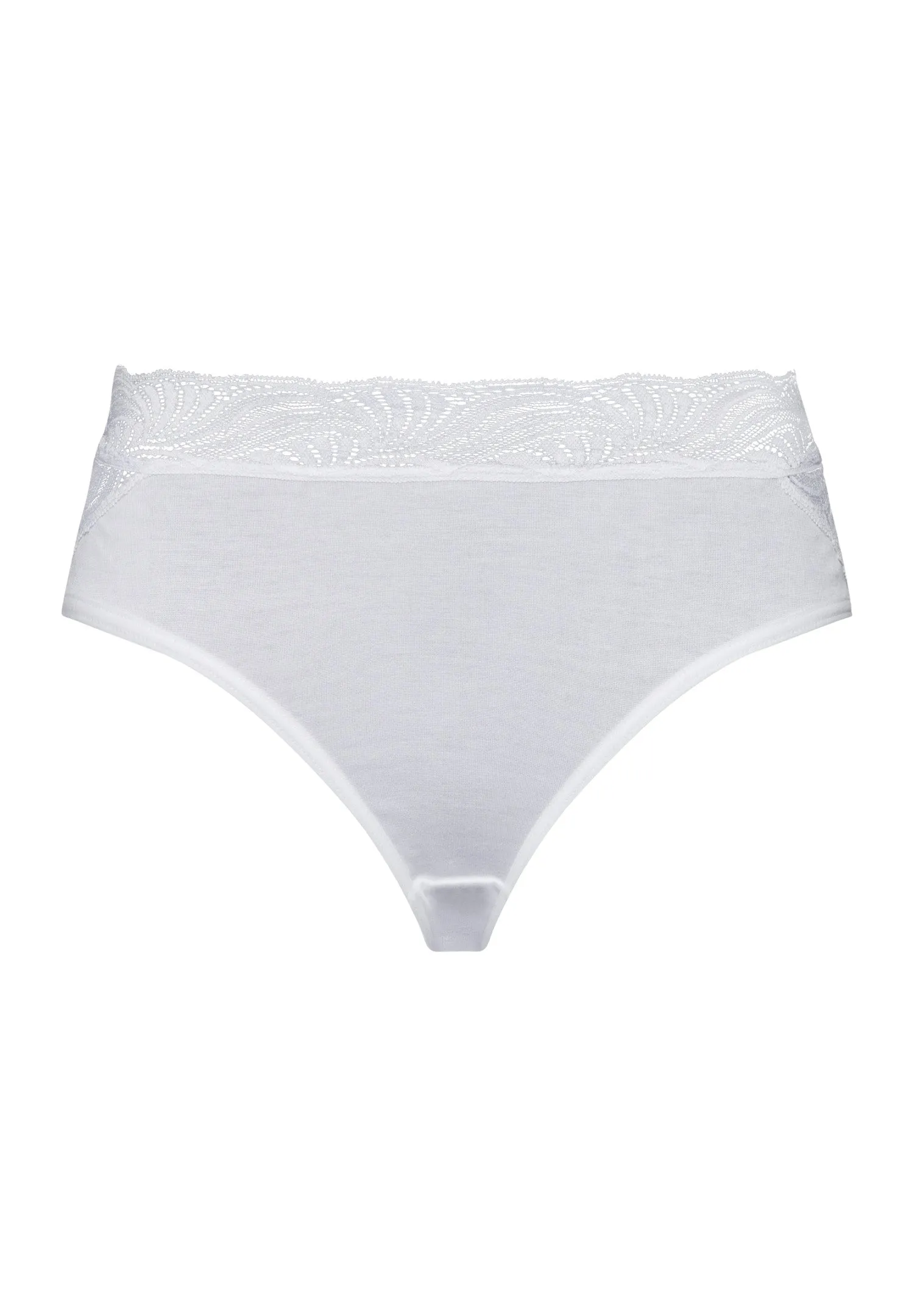 Cotton Delight Lace-Trim Cotton Hi-Cut Brief | White 71835-101
