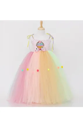 Cup cake motif multicolor tutu gown