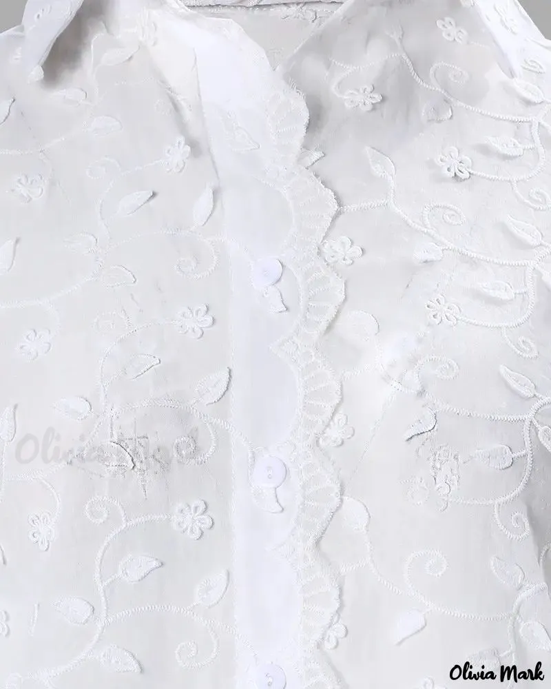 Deanwangkt - Embroidered Long Sleeve Button Down Shirt