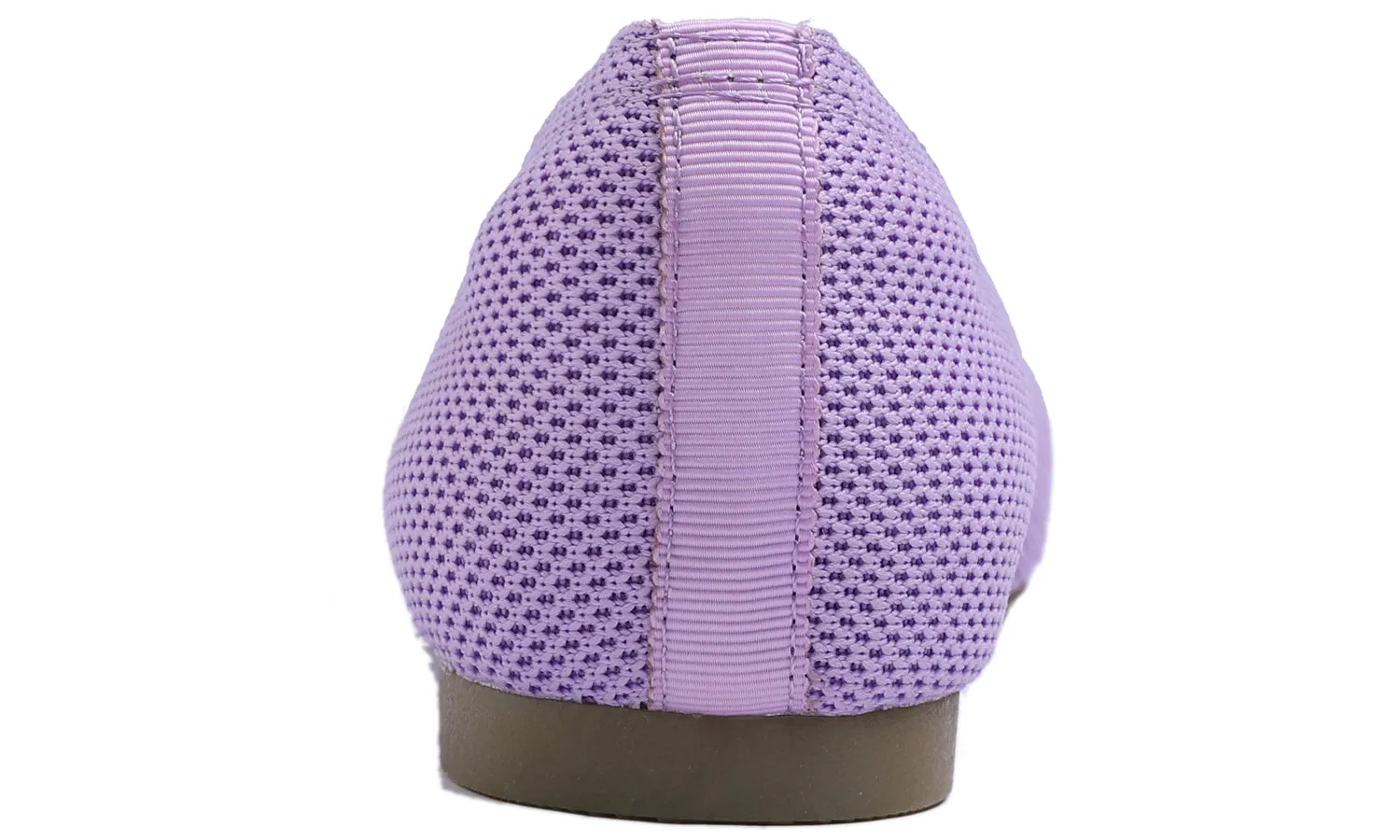Feversole Women's Woven Fashion Breathable Knit Flat Shoes Pointed Purple