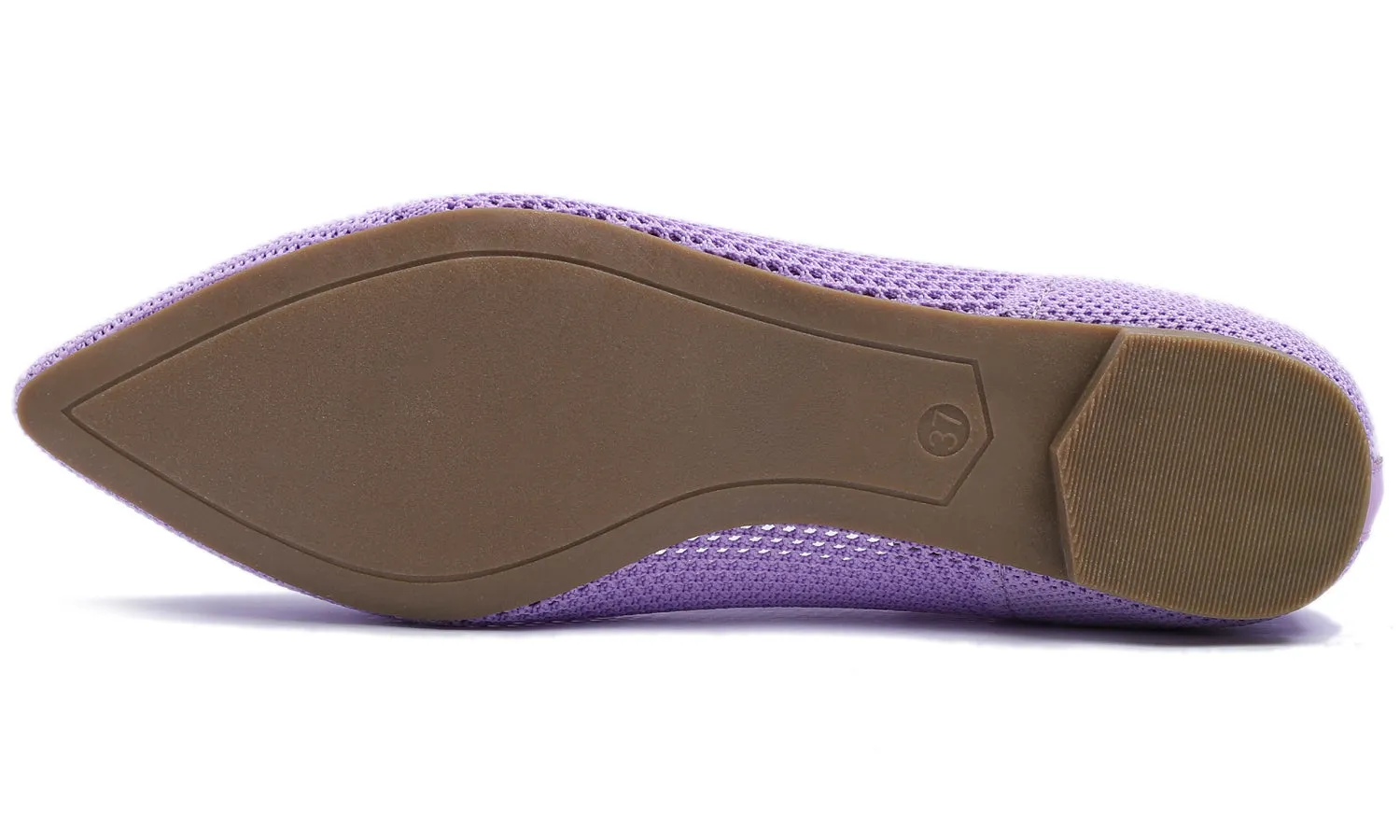 Feversole Women's Woven Fashion Breathable Knit Flat Shoes Pointed Purple