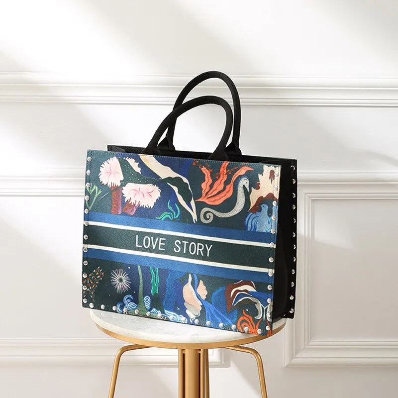 High Quality Women Canvas Handbags Tote Bags Famous Brands Laides Shoulder Messenger Bags Fashion Crossbody Bags for Women New