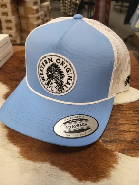 HOOEY QUANAH BLUE/WHITE 5 PANEL TRUCKER