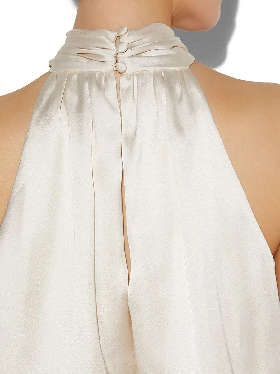 India Champagne Halter Gown
