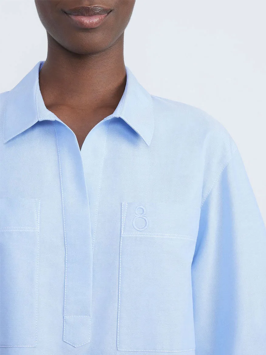 Lafayette 148 New York Cotton Poplin Shirtdress in Hydrangea