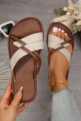 Leather Criss Cross Flats