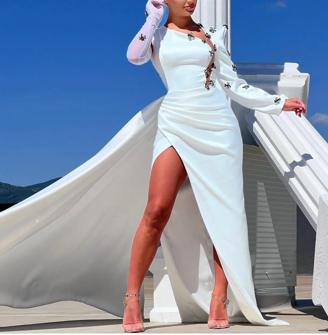 Liberty Beautiful White Evening Dress