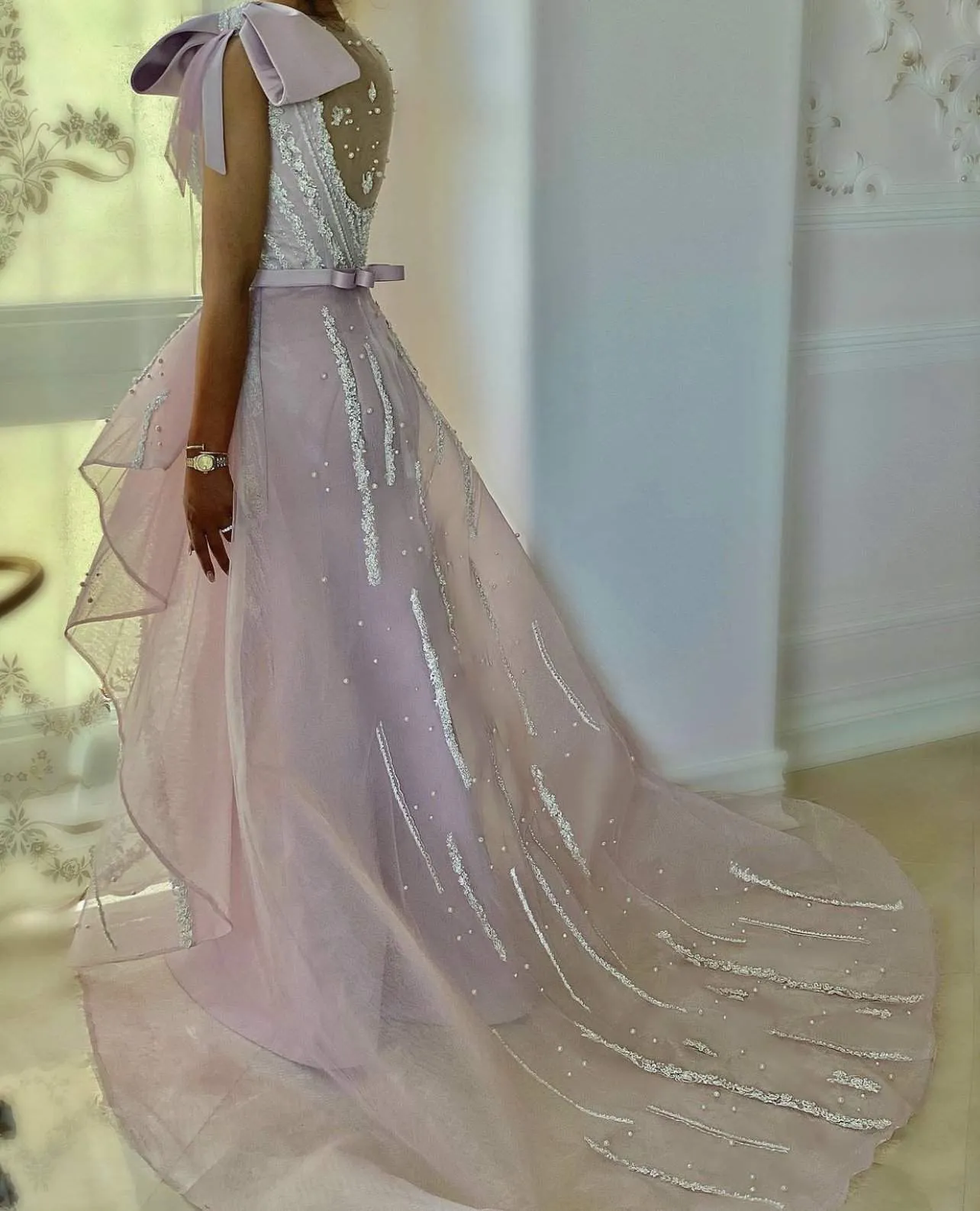 Light Pink Evening Dress Flowers
